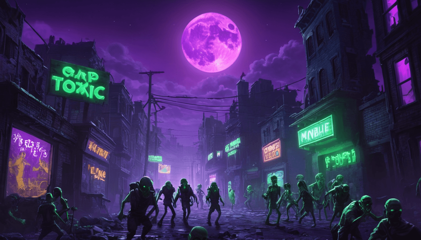 The horde floods a moonlit city
